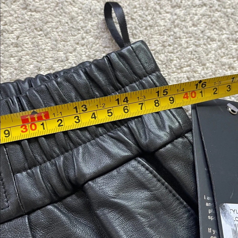 Black Faux Leather Mini Skirt with Button Front